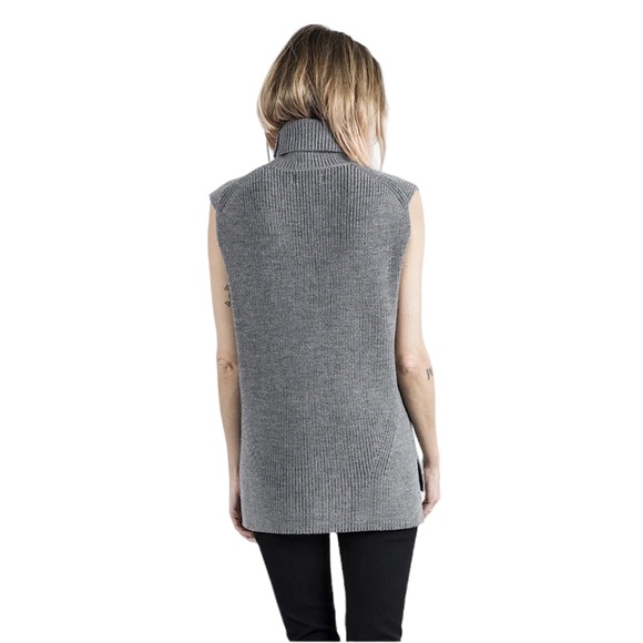 EVERLANE 🐑 The Chunky Wool Knit Sleeveless Turtleneck Pullover - Picture 4 of 11